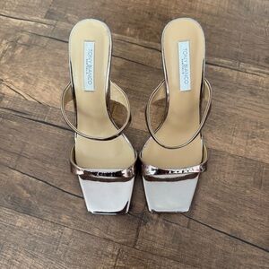 Tony Bianco Metallic Silver Heels